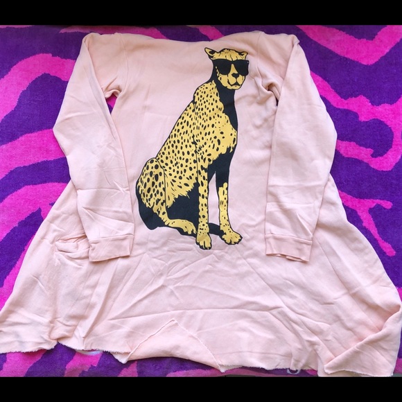 Wildfox Jungle Cat 🐆 Angel Hoodie Dress XS - Picture 3 of 6